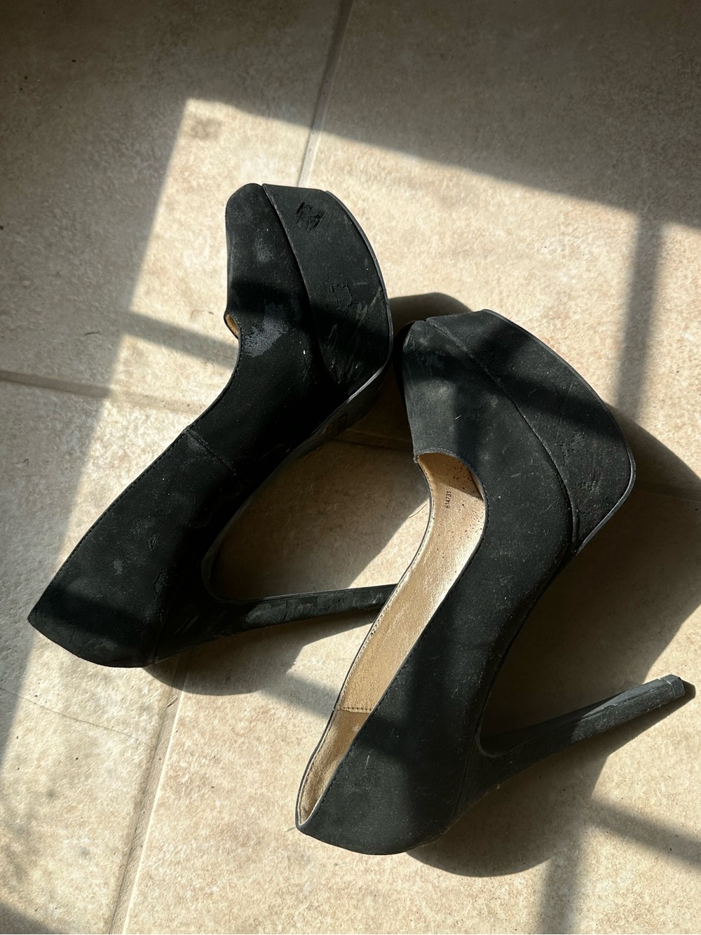 Black suede Charlotte Russe heels - Picture 3 of 4